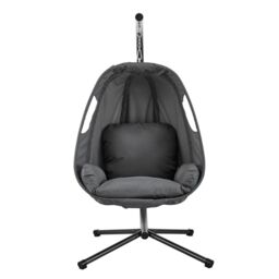 LIVIVO Hanging Swing Chair with Foldable Design in Grey - thumbnail 3