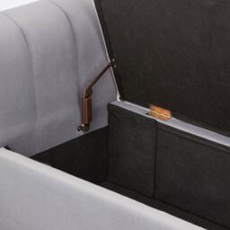 GFW Pettine Velvet Storage Ottoman Bench in Grey - thumbnail 6