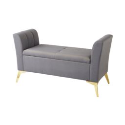 GFW Pettine Velvet Storage Ottoman Bench in Grey - thumbnail 4