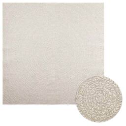 Berkfield Home Rug ZIZUR Cream 200x200 cm Jute Look Indoor & Outdoor - Size: Medium - thumbnail 2