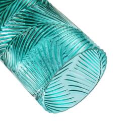 Happy Homewares Modern Teal Embossed Glass Pendant Shade with Pressed Leaf Pattern - thumbnail 5
