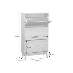 sweeek Scandi-style shoe cabinet with wood effct in Beige - thumbnail 5