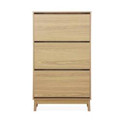 sweeek Scandi-style shoe cabinet with wood effct in Beige - thumbnail 7