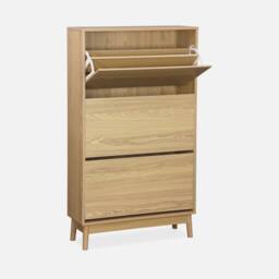 sweeek Scandi-style Shoe Cabinet With Wood Effct in Light Brown - thumbnail 3