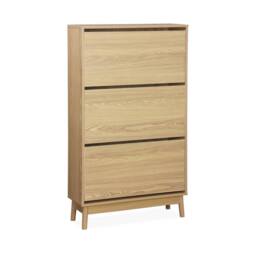 sweeek Scandi-style shoe cabinet with wood effct in Beige - thumbnail 2