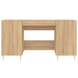Berkfield Home Desk Sonoma Oak 140x50x75 cm Engineered Wood in Brown - Size: 140 x 50 x 75 cm - thumbnail 6