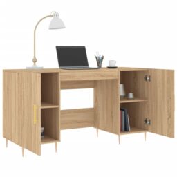 Berkfield Home Desk Sonoma Oak 140x50x75 cm Engineered Wood in Brown - Size: 140 x 50 x 75 cm - thumbnail 4