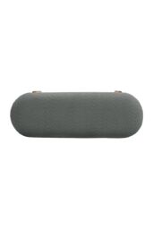 Living and Home Grey Polar Fleece Oval Shaped Bench Entryway Shoe Changing Stool - thumbnail 4