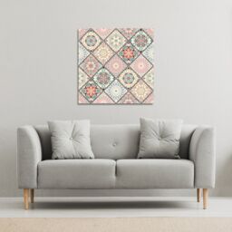 Benjamin Tate Design Luxury oriental tile (Canvas Print) / 114 x 114 x 4cm in Natural - Size: 114 x 114 x 4 cm - thumbnail 1
