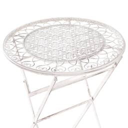 Wyld and Coco Provencal Beige Iron Round Bar Table for 2 - thumbnail 6
