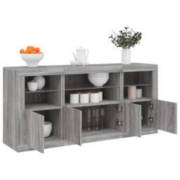 Berkfield Home Sideboard with LED Lights Grey Sonoma 142.5x37x67 cm - thumbnail 4