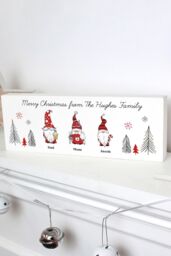 Personalised Memento Company Personalised Gonk Family Mantle Christmas Decoration in White - thumbnail 3