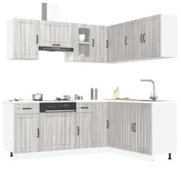 Berkfield Home 11 Piece Kitchen Cabinet Set Kalmar Grey Sonoma Engineered Wood - thumbnail 1