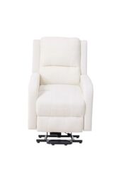 Living and Home Single Sofa Recliner Armchair Reclining Chair with Massage & Heat in White - thumbnail 5
