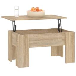 Berkfield Home Coffee Table Sonoma Oak 79x49x41 cm Engineered Wood in Brown - Size: 79 x 49 x 41 cm - thumbnail 6