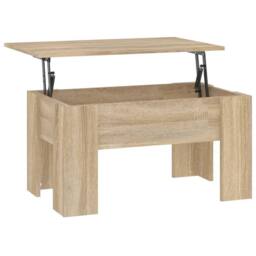 Berkfield Home Coffee Table Sonoma Oak 79x49x41 cm Engineered Wood in Brown - Size: 79 x 49 x 41 cm - thumbnail 5