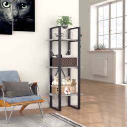 Berkfield Home Decorative 3-Tier Book Cabinet Concrete Grey 40x30x105 cm Enginee - Size: 40 x 30 x 105 cm - thumbnail 1