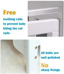 MCC Direct CozyCubs Wooden Baby Cot Bed with Drawer & mattress Orlando in White - Size: 1 Pack - thumbnail 5