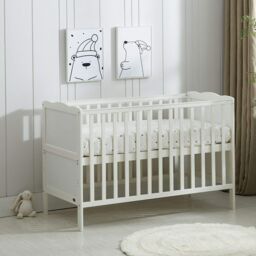 MCC Direct CozyCubs Wooden Baby Cot Bed with Drawer & mattress Orlando in White - Size: 1 Pack - thumbnail 2