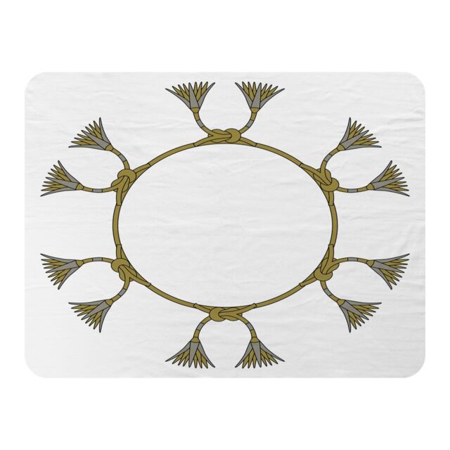 Benjamin Tate Design Ancient Egyptian Lotus Motifs Blanket in Natural - Size: 120 cm x 150 cm - image 1