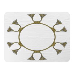 Benjamin Tate Design Ancient Egyptian Lotus Motifs Blanket in Natural - Size: 120 cm x 150 cm - thumbnail 1