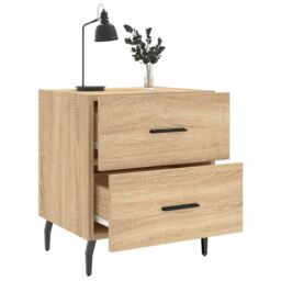 Berkfield Home Bedside Cabinets 2 pcs Sonoma Oak 40x35x47.5 cm Engineered Wood in Brown - thumbnail 4