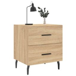 Berkfield Home Bedside Cabinets 2 pcs Sonoma Oak 40x35x47.5 cm Engineered Wood in Brown - thumbnail 3