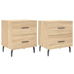 Berkfield Home Bedside Cabinets 2 pcs Sonoma Oak 40x35x47.5 cm Engineered Wood in Brown - thumbnail 2