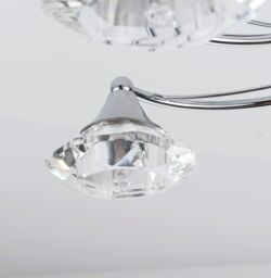 Harper Living Polished Chrome Spiral 5 Light Semi Flush Ceiling Light in Silver - thumbnail 4