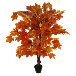 Leaf 125cm Extra Large Artificial Autumn Maple Acer Tree in Orange - thumbnail 2