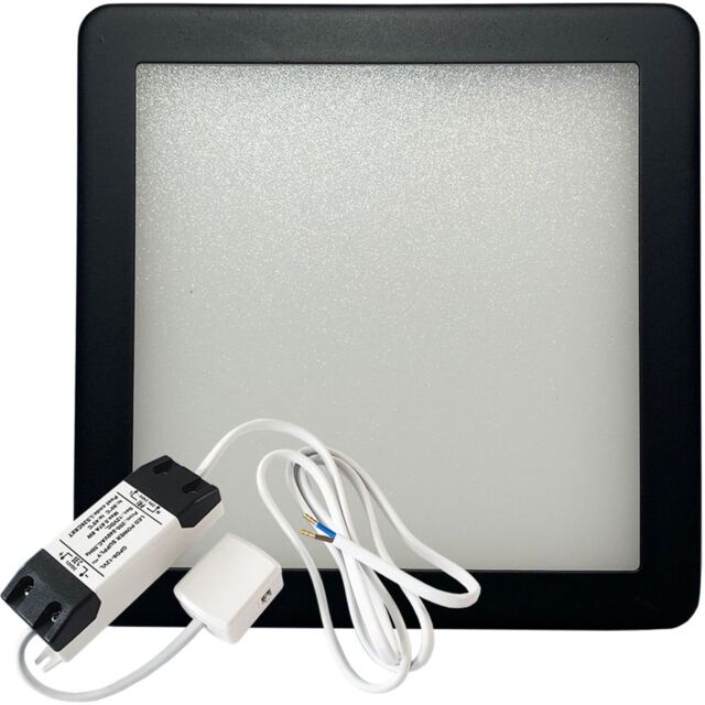 Loops 1x MATT BLACK Ultra-Slim Square Under Cabinet Kitchen Light & Driver Kit - Natural White Diffused LED - image 1