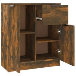 Berkfield Home Sideboard Smoked Oak 60x30x70 cm Engineered Wood in Brown - Size: 60 x 30 x 70 cm - thumbnail 7