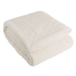 Yard Olann Faux Shearling Throw in Ecru - Size: 130 cm x 180 cm - thumbnail 1