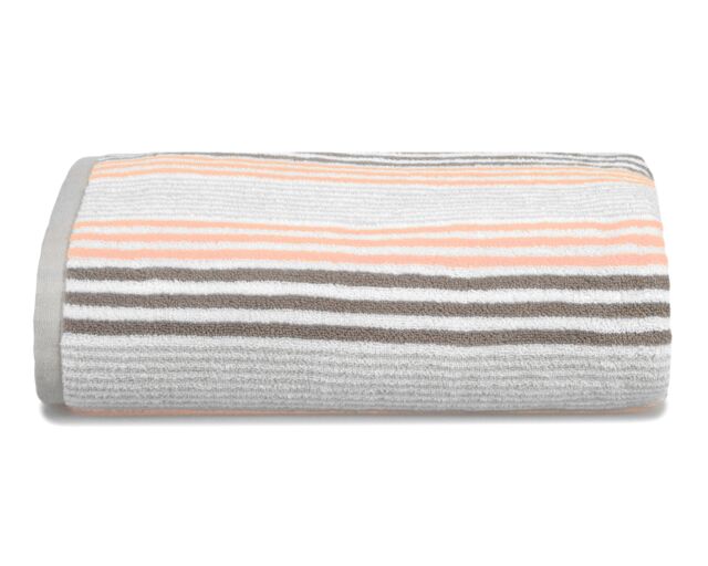 Allure Bath Fashions Merlin Striped Bath Towel - 100% Cotton in Pale Pink