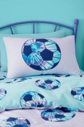 Catherine Lansfield 'Tie Dye Football' Reversible Duvet Cover Set in Lilac - Size: Double - thumbnail 3