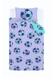 Catherine Lansfield 'Tie Dye Football' Reversible Duvet Cover Set in Lilac - Size: Double - thumbnail 5
