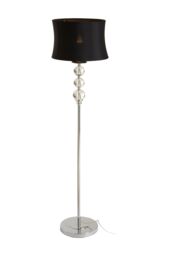 Orsina Modern Floor Lamp With Stainless Steel Pole, Floor Light With Chrome Stem, Monochrome Crystal Orbs Lamp in Silver - thumbnail 2