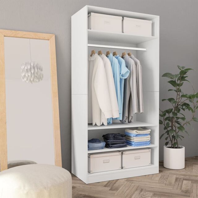 Berkfield Home Wardrobe White 100x50x200 cm Engineered Wood - Size: 100 x 50 x 200 cm - image 1