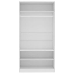 Berkfield Home Wardrobe White 100x50x200 cm Engineered Wood - Size: 100 x 50 x 200 cm - thumbnail 5