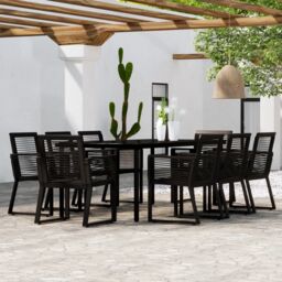 Berkfield Home 9 Piece Garden Dining Set Black