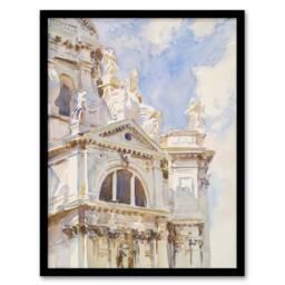 "Artery8 La Salute Church Venice Watercolour Sargent Framed Wall Art Print - Size: W12"" x H16""" - thumbnail 1