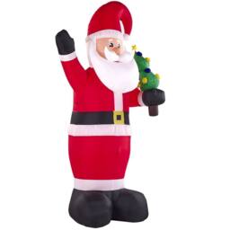 Wyld and Coco Outdoor LED Santa Inflatable Christmas Figure Prelit Red Fabric - thumbnail 5