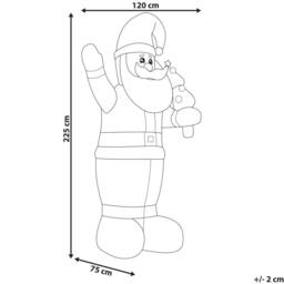 Wyld and Coco Outdoor LED Santa Inflatable Christmas Figure Prelit Red Fabric - thumbnail 4