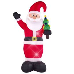 Wyld and Coco Outdoor LED Santa Inflatable Christmas Figure Prelit Red Fabric - thumbnail 2