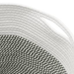 Berkfield Home Storage Basket Grey & White √ò40x35 cm Cotton - Size: 40x35 cm - thumbnail 6