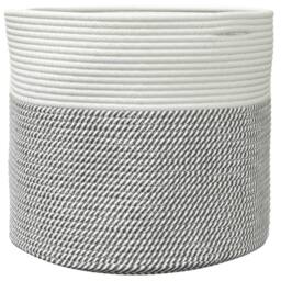 Berkfield Home Storage Basket Grey & White √ò40x35 cm Cotton - Size: 40x35 cm - thumbnail 4