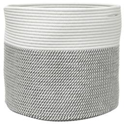 Berkfield Home Storage Basket Grey & White √ò40x35 cm Cotton - Size: 40x35 cm - thumbnail 5