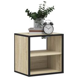 Berkfield Home Durable Wall-mounted Bedside Cabinet Sonoma Oak 40x31x39.5 cm in Light Tan - thumbnail 4