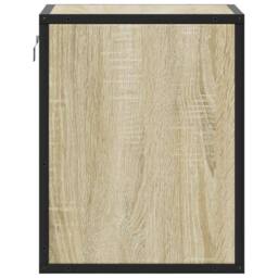 Berkfield Home Durable Wall-mounted Bedside Cabinet Sonoma Oak 40x31x39.5 cm in Light Tan - thumbnail 6