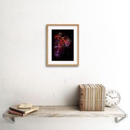 "Artery8 Wall Art Print Electric Light Motocross Bike Framed in Beige - Size: W7"" x H9""" - thumbnail 2